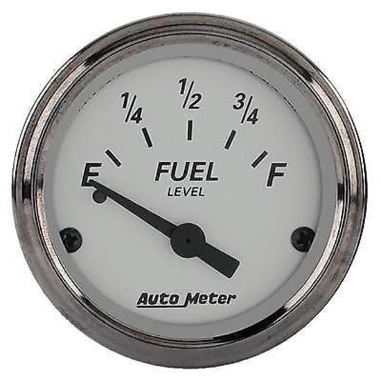 AutoMeter AU1905 American Platinum 2-1/16" Elec Fuel Level Gauge 73 OHMS/8-12 OHMS