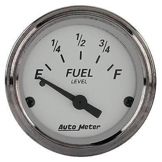 AutoMeter AU1905 American Platinum 2-1/16" Elec Fuel Level Gauge 73 OHMS/8-12 OHMS