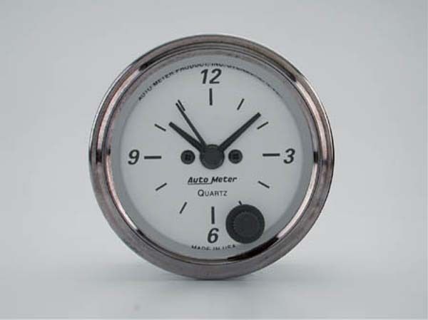 AutoMeter AU1986 American Platinum 2-1/16" Elec Clock Quartz Movement