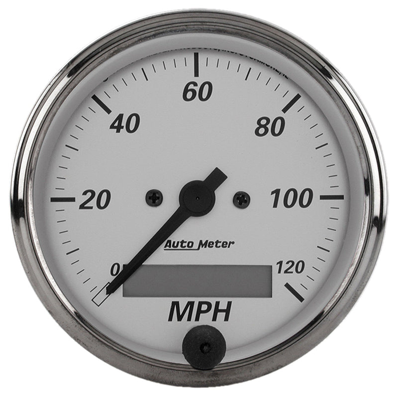 AutoMeter AU1988 American Platinum Speedometer 3-1/8" In-Dash Elec Programmable 0-120 MPH