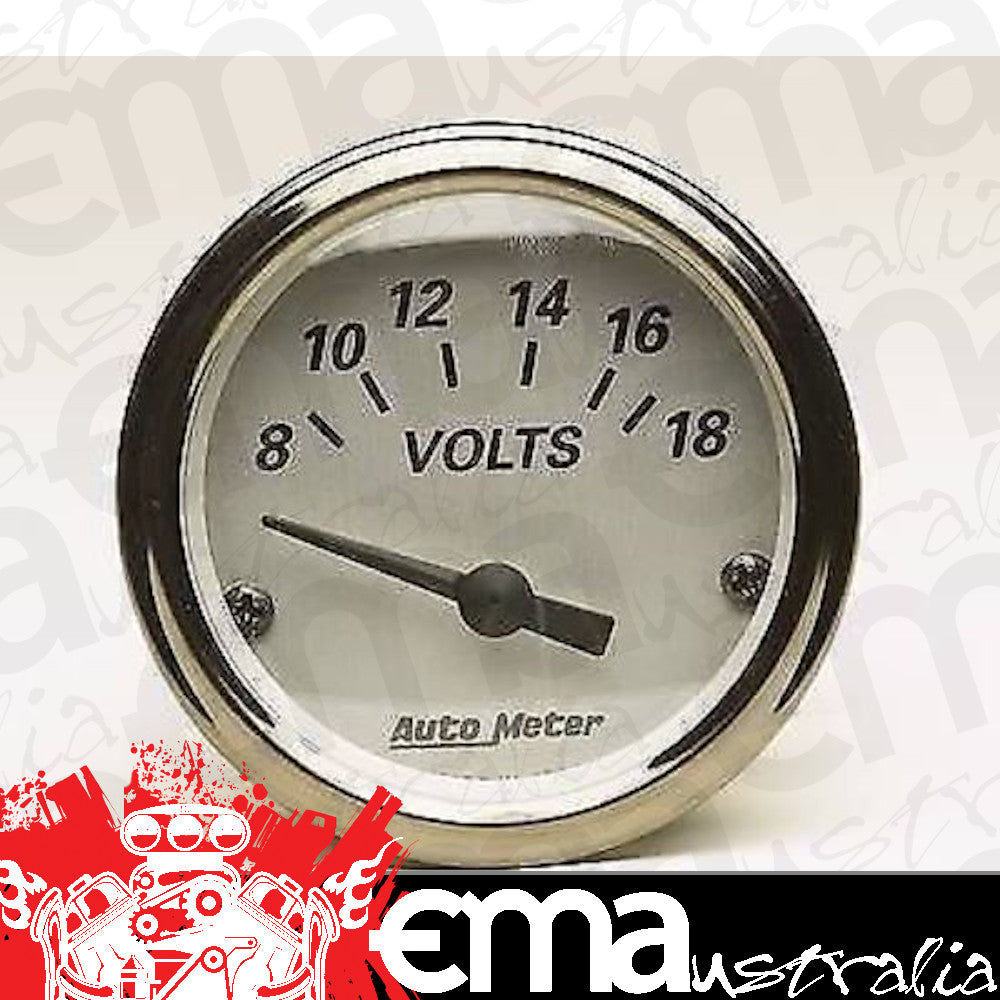 AutoMeter AU1992 American Platinum 2-1/16" Voltmeter Gauge 8-18 Volt