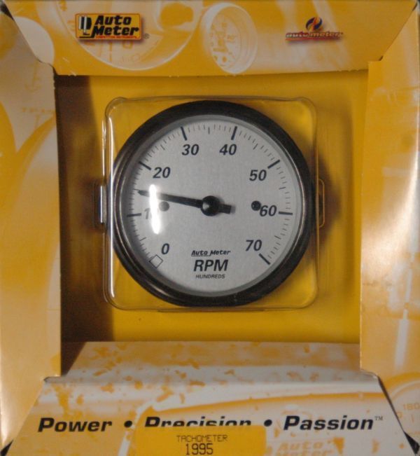 AutoMeter 1995 3-1/8" IN-DASH TACHOMETER, 0-7,000 RPM, AMERICAN PLATINUM