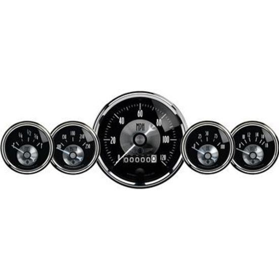 AutoMeter AU2003 Gauge Kit Analog Prestige Speedometer Water Temperature Fuel Level Voltmeter Oil Pressure Kit