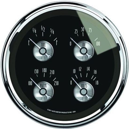 AutoMeter AU2012 Prestige 5" Quad Gauge 0-90 OHMS Fuel Level Oil Pressure Water Temperature Voltmeter Kit