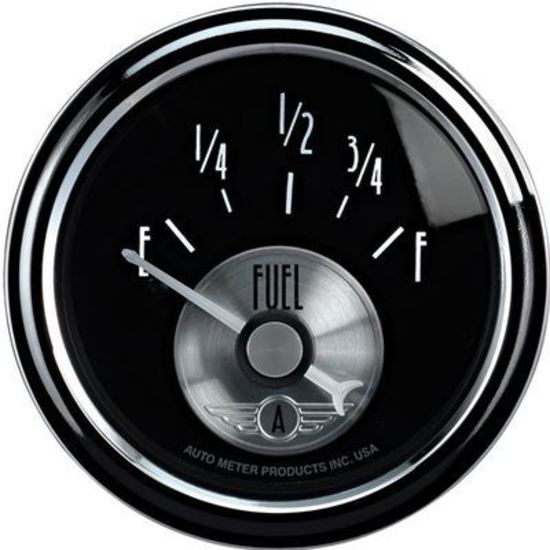 AutoMeter AU2014 Prestige Fuel Level 0/90 OHMS 2-1/16" Diameter Black Face Analog Elecal