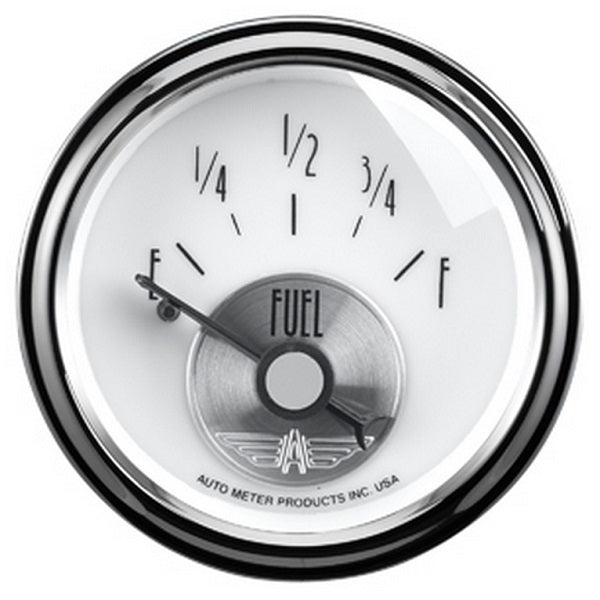AutoMeter AU2018 Prestige - Pearl Fuel Level Gauge 2-1/16" Short Sweep Elec 240F-33F OHMS