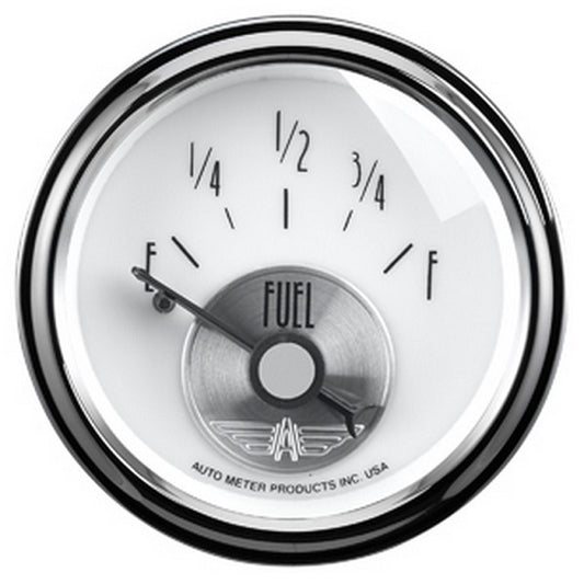 AutoMeter AU2018 Prestige - Pearl Fuel Level Gauge 2-1/16" Short Sweep Elec 240F-33F OHMS