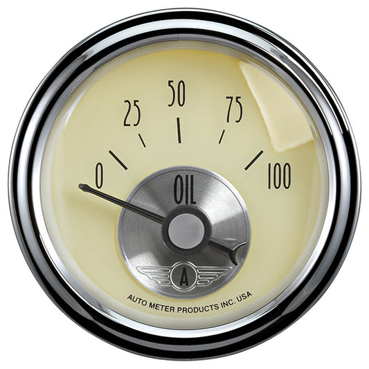 AutoMeter AU2027 Antique Ivory Oil Pressure Gauge 2-1/16" 0-100PSI Short Sweep Elec &lt;/Span&gt;