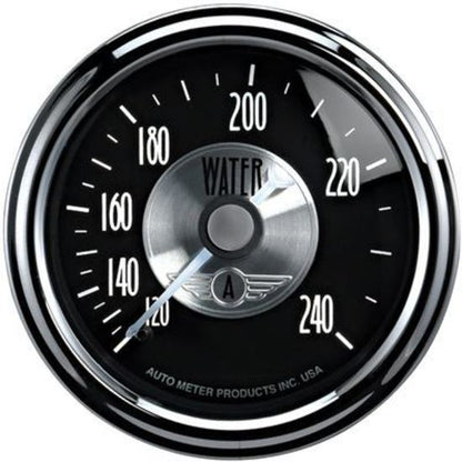 AutoMeter 2033 2-1/16" WATER TEMPERATURE, 120-240 F, PRESTIGE BLACK DIAMOND