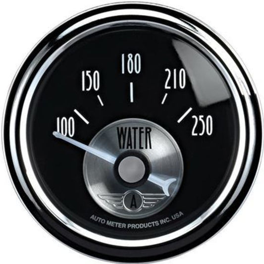 AutoMeter AU2038 Prestige - Black Diamond Water Temperature Gauge 2-1/16" Short Sweep Elec 100-250¶øF