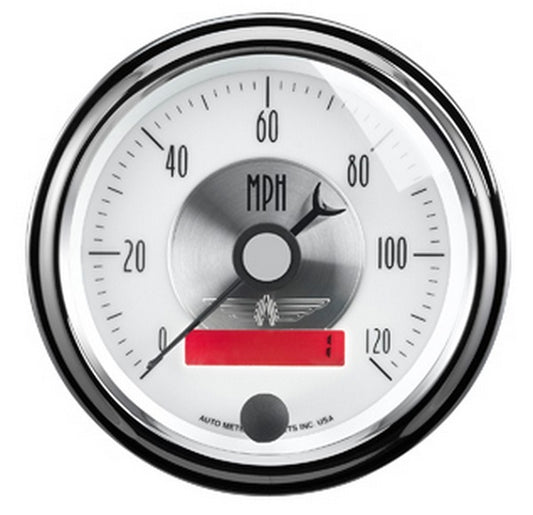 AutoMeter AU2084 Prestige - Pearl Speedometer 3-3/8" In-Dash Programmable 0-120 MPH Lcd Tripmeter
