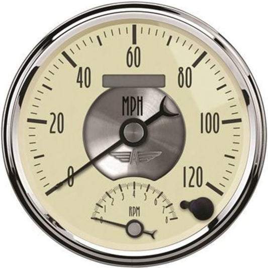 AutoMeter AU2090 Antique Ivory Speedo & Tacho Combo 5" 0-120MPH Programmable Speedo 0-8000RPM Tacho Elec