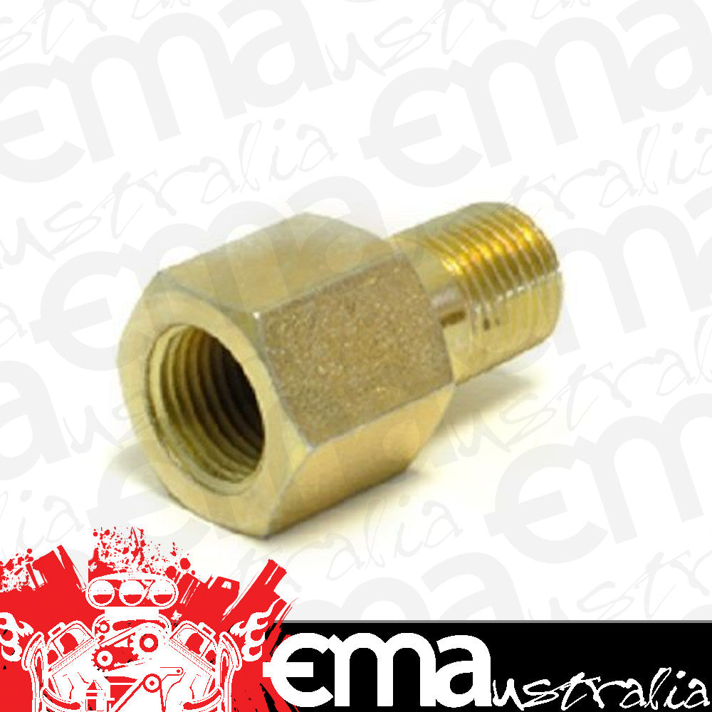 AutoMeter 2269 FITTING, ADAPTER, METRIC, 1/8" BSPT MALE TO 1/8" NPTF FEMALE, BRASS