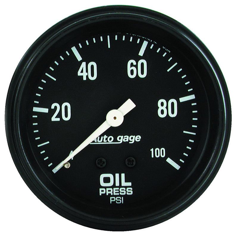 AutoMeter AU2312 Auto Gage Oil Pressure Gauge 2-5/8" Full Sweep Mech 0-100 PSI