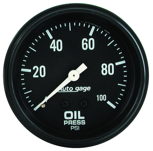 AutoMeter AU2312 Auto Gage Oil Pressure Gauge 2-5/8" Full Sweep Mech 0-100 PSI