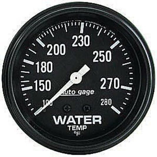 AutoMeter AU2313 Auto Gage 2-5/8" Mech Water Temp Gauge 100-280¶øF Black/Black Au 2313