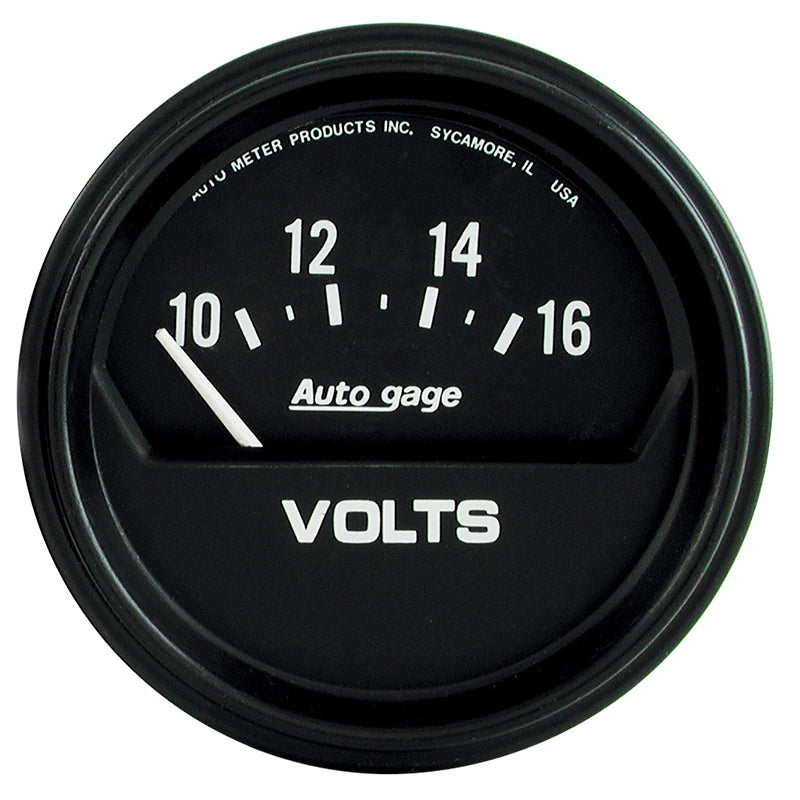 AutoMeter AU2319 Auto Gage 2-5/8" Elec Voltmeter 10-16V Black/Black
