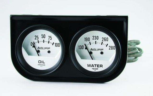 AutoMeter AU2323 Auto Gage 2-1/16" 2 Gauge Console Mech Water Temp/Oil Press