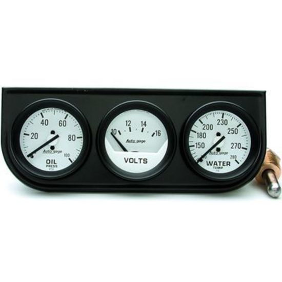 AutoMeter AU2327 Auto Gage Kit Analog Console 2-1/16" Water Temperature Voltmeter Oil Pressure Kit