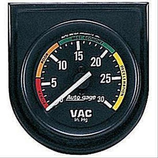 AutoMeter AU2337 Auto Gage 2-1/16" Mech Vacuum Gauge 30 In. Hg Black/Black