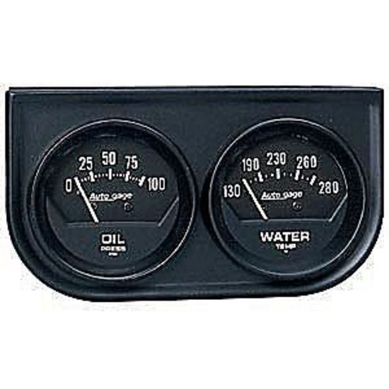 AutoMeter AU2345 Auto Gage 2-1/16" 2 Gauge Console Mech Water Temp/Oil Press
