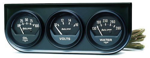 AutoMeter AU2348 Auto Gage 2-1/16" 3 Gauge Kit Oil Pressure Water Temp Voltmeter
