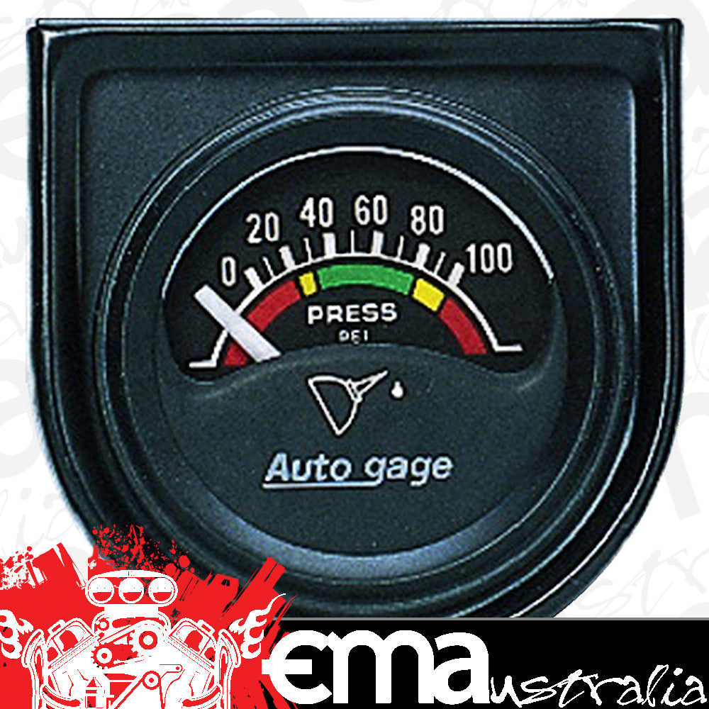 AutoMeter AU2354 Auto Gage Oil Pressure Gauge 1-1/2" Individual Console Short Sweep Elec 0-100 PSI