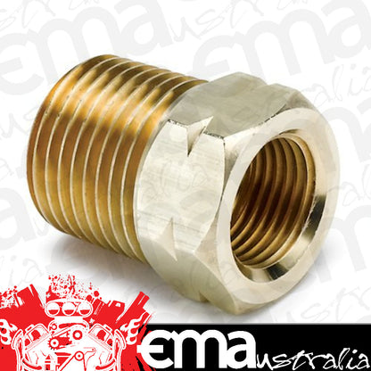AutoMeter 2372 FITTING, ADAPTER, 1/2-1/16" NPT MALE, BRASS, FOR AUTO GAGE MECH. TEMP.