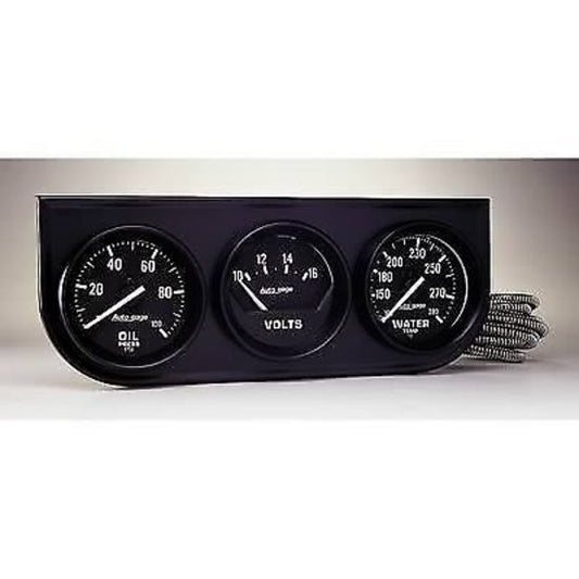 AutoMeter AU2397 Auto Gage 2-1/16" 3 Gauge Console Water Temp/Oil Press/Volts