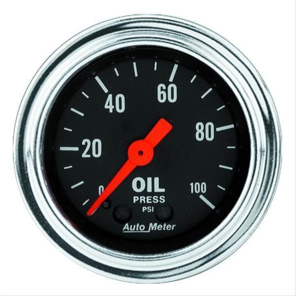 AutoMeter AU2421 Traditional Chrome 2-1/16" Oil Pressure Gauge 0-100 PSI