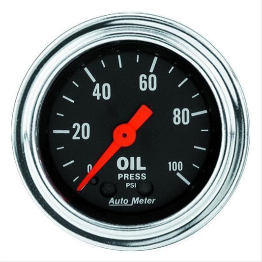 AutoMeter AU2421 Traditional Chrome 2-1/16" Oil Pressure Gauge 0-100 PSI