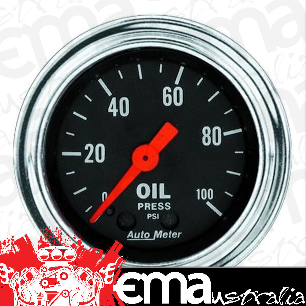 AutoMeter AU2421 Traditional Chrome 2-1/16" Oil Pressure Gauge 0-100 PSI