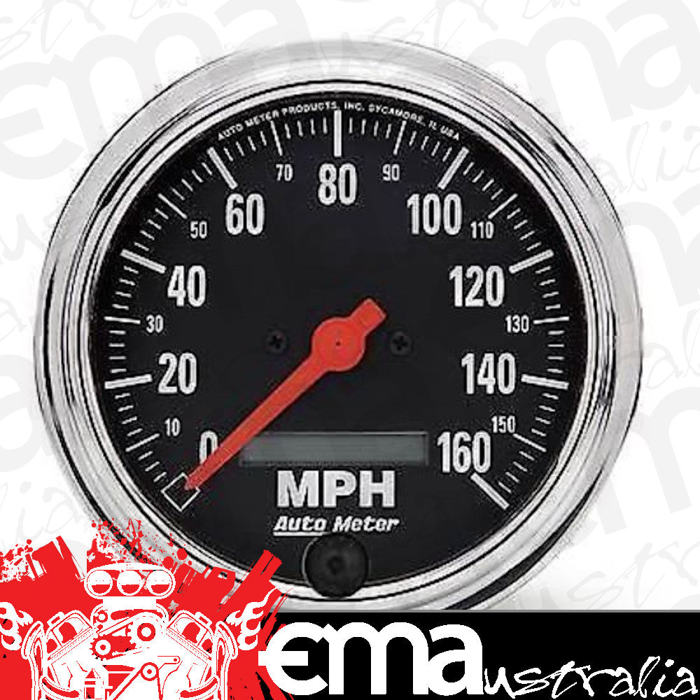 AutoMeter AU2489 Traditional Chrome 3-3/8" Elec In-Dash Speedometer 0-160 MPH