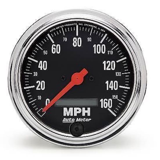AutoMeter AU2489 Traditional Chrome 3-3/8" Elec In-Dash Speedometer 0-160 MPH