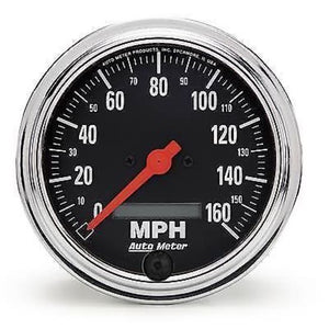 AutoMeter AU2489 Traditional Chrome 3-3/8" Elec In-Dash Speedometer 0-160 MPH