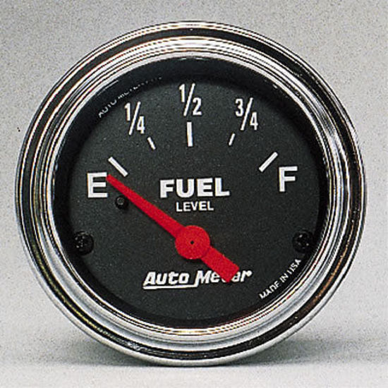 AutoMeter AU2514 Traditional Chrome 2-1/16" Elec Fuel Level Gauge 0-90 OHMS
