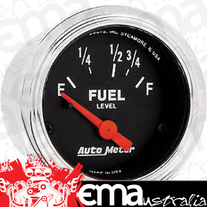 AutoMeter 2515 2-1/16" FUEL LEVEL, 73-10 Ohm, TRAD. CHROME