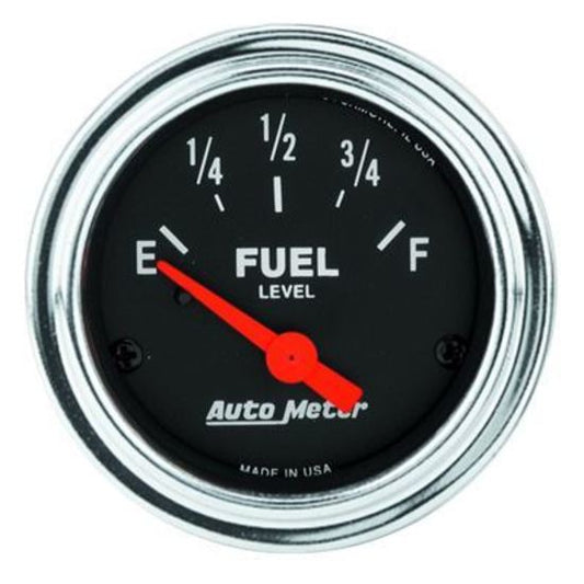 AutoMeter AU2517 Traditional Chrome Fuel Level Empty/Full 0 OHMS/30 OHMS 2-1/16" Analog Elecal