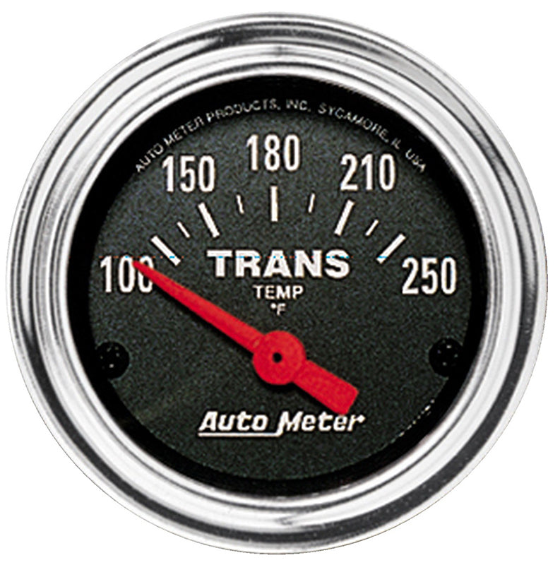 AutoMeter AU2552 Traditional Chrome Transmission Temperature Gauge 2-1/16" Short Sweep Elec 100-250Ç÷F