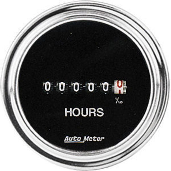 AutoMeter AU2587 Traditional Chrome 2-1/16" Elec Hour Meter 8-32 Dc V