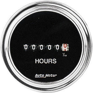 AutoMeter AU2587 Traditional Chrome 2-1/16" Elec Hour Meter 8-32 Dc V