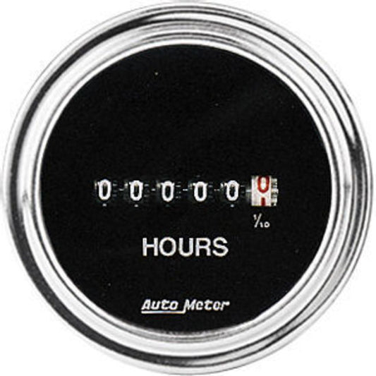 AutoMeter AU2587 Traditional Chrome 2-1/16" Elec Hour Meter 8-32 Dc V