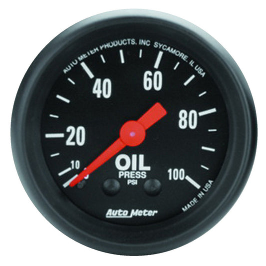 AutoMeter AU2604 Z-Series Oil Pressure Gauge 2-1/16" Full Sweep Mech 0-100 PSI