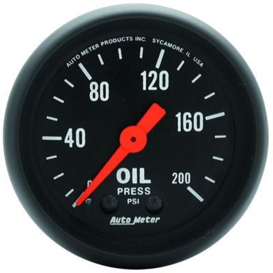 AutoMeter AU2605 Z-Series Oil Pressure 0-200 PSI 2-1/16" Analog Mech