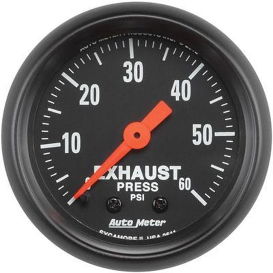 AutoMeter AU2611 Z-Series Exhaust Pressure 0-60 PSI 2-1/16 In. Mech Gauge
