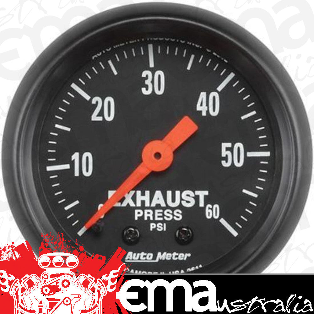 AutoMeter AU2611 Z-Series Exhaust Pressure 0-60 PSI 2-1/16 In. Mech Gauge