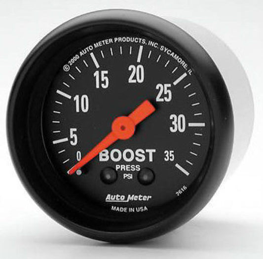 AutoMeter AU2616 Z-Series 2-1/16" Mech Boost Pressure Gauge 35 PSI