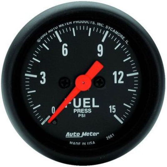 AutoMeter AU2661 Z-Series Fuel Pressure 0-15 PSI 2-1/16" Analog Elecal