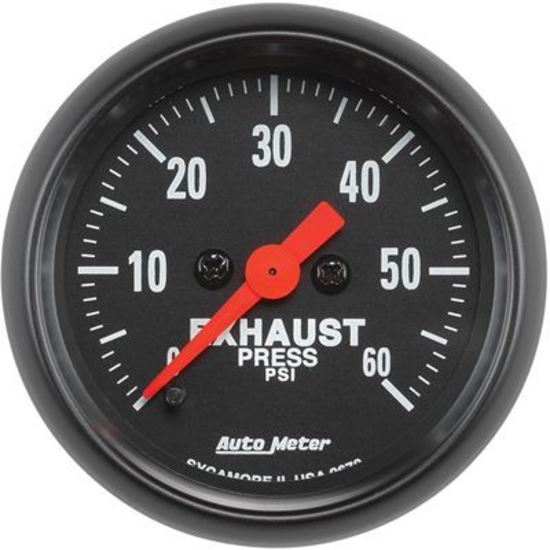 AutoMeter AU2672 Z-Series 2-1/16 In. Exhaust Pressure 0-60 PSI Fse