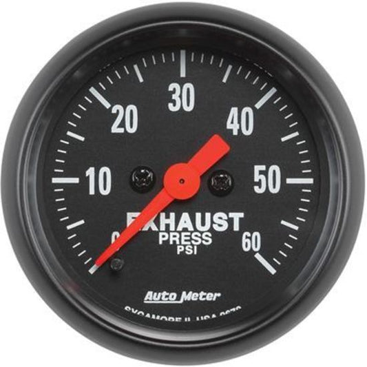AutoMeter AU2672 Z-Series 2-1/16 In. Exhaust Pressure 0-60 PSI Fse